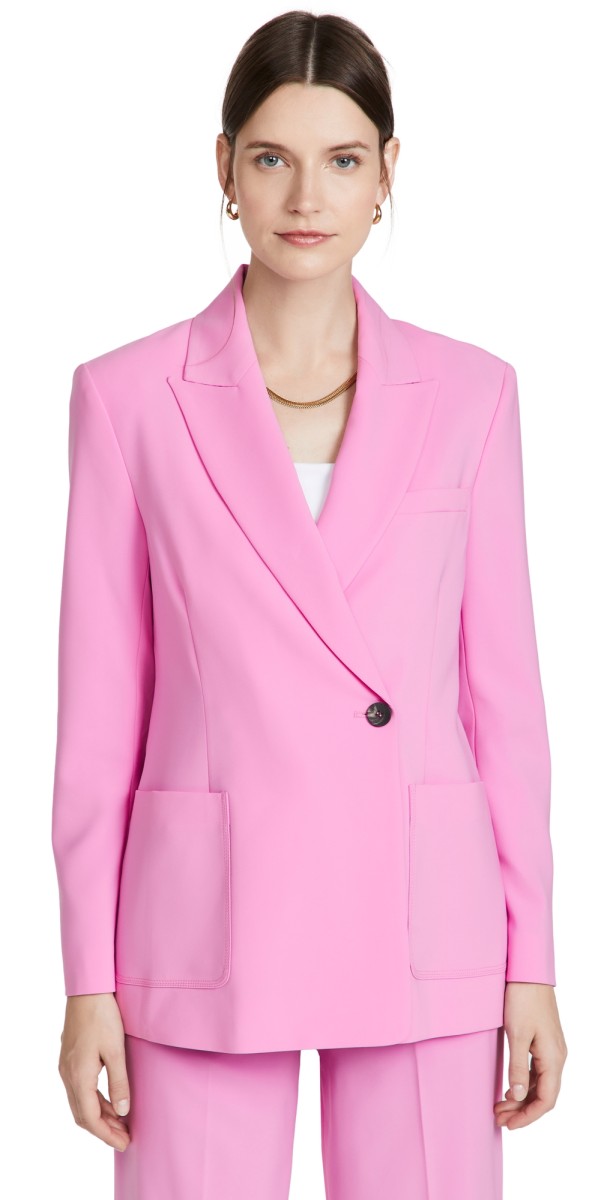 SIMKHAI CharlizeTwill Combo Oversized Blazer Orchid