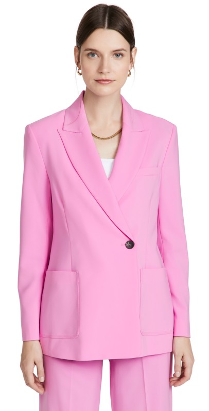 SIMKHAI CharlizeTwill Combo Oversized Blazer Orchid