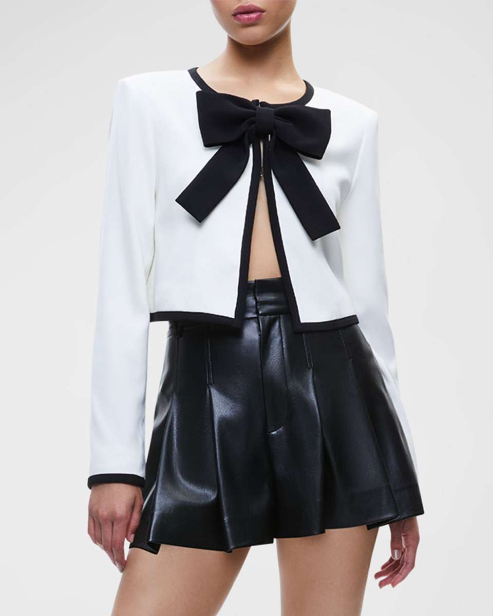 Kidman Bow Fitted Cropped Jacket