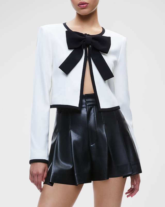 Kidman Bow Fitted Cropped Jacket