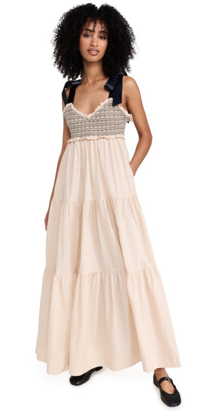 Free People Bluebell Solid Maxi Dress Vacation Sand