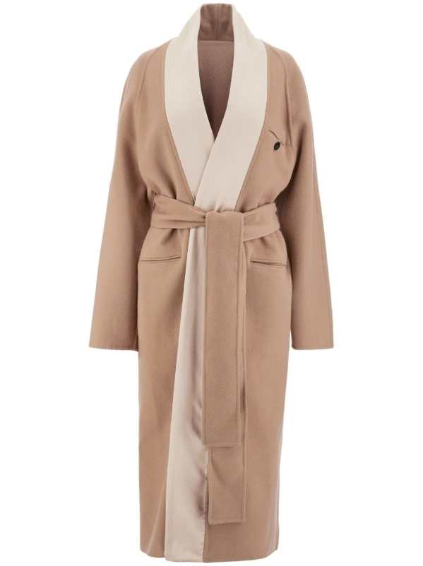 tied-waist wool coat