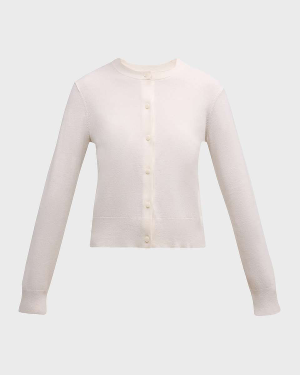 Wool Cashmere Shank-Button Cardigan