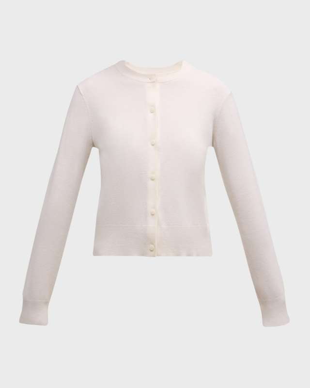 Wool Cashmere Shank-Button Cardigan