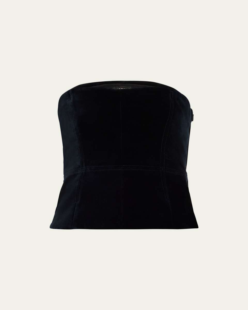 Peplum Velvet Corset Top