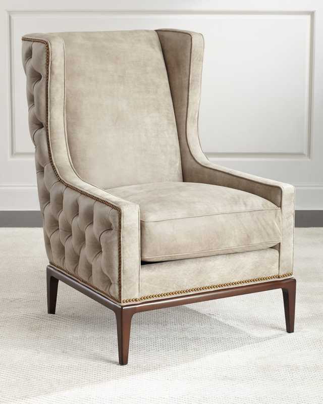 Idris Leather Wing Chair