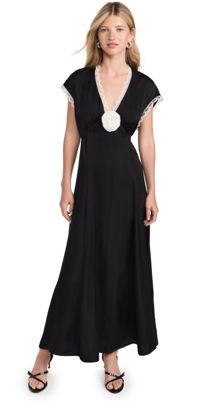 Sleeper The Genus Rosa Satin Dress Black
