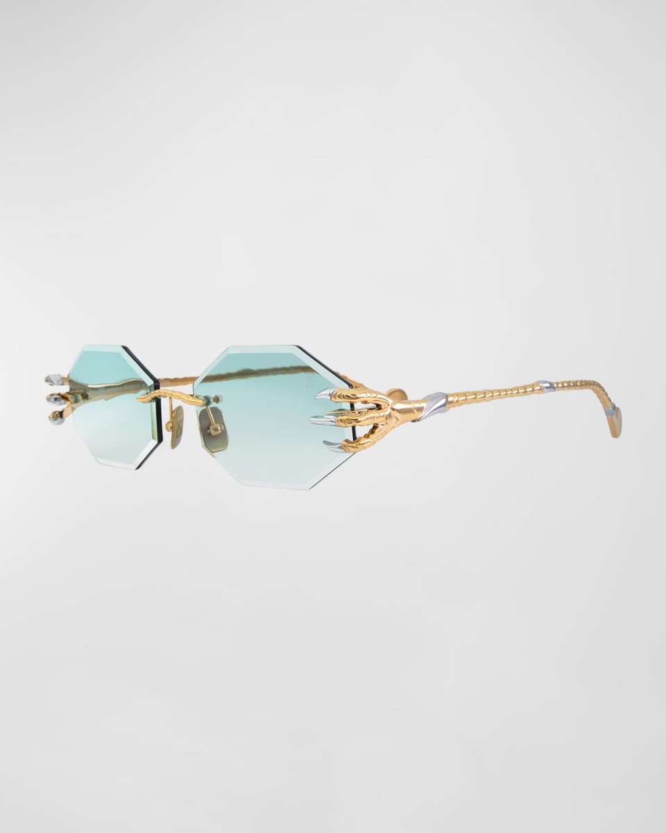 The Claw Nest Rimless Titanium Oval Sunglasses
