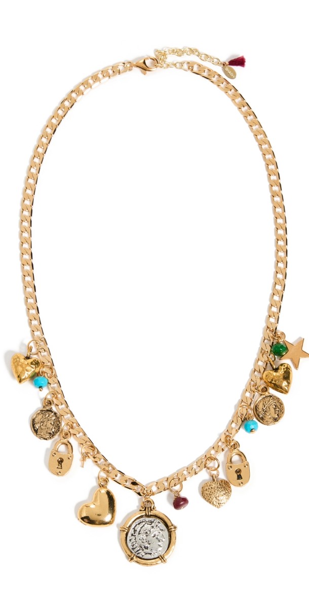 SHASHI Ethereal Charm Necklace Gold