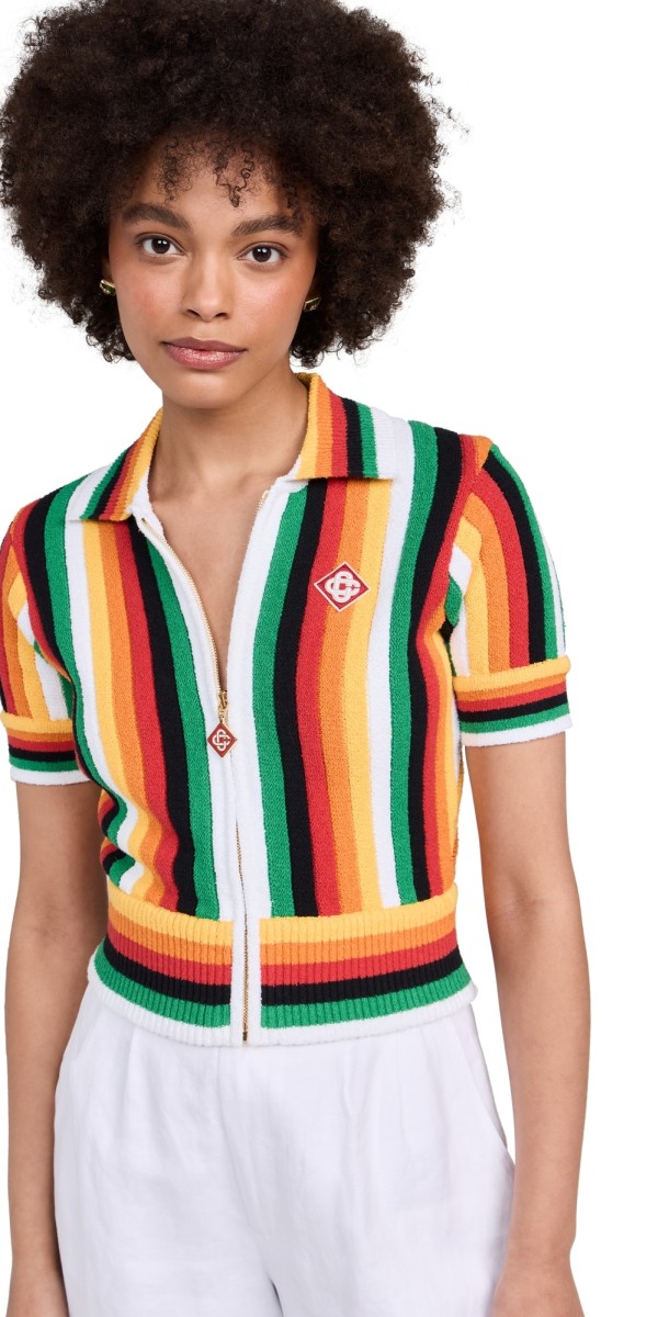 Casablanca Striped Towelling Top Multi