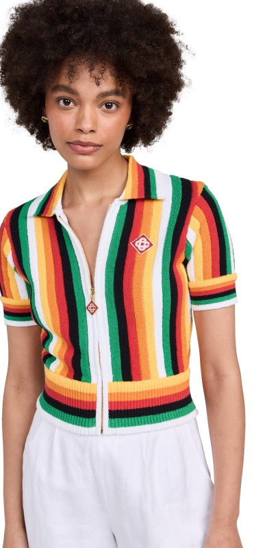 Casablanca Striped Towelling Top Multi