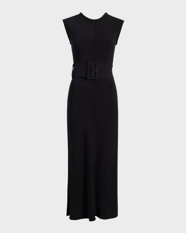 Belted Bias Midi Dress