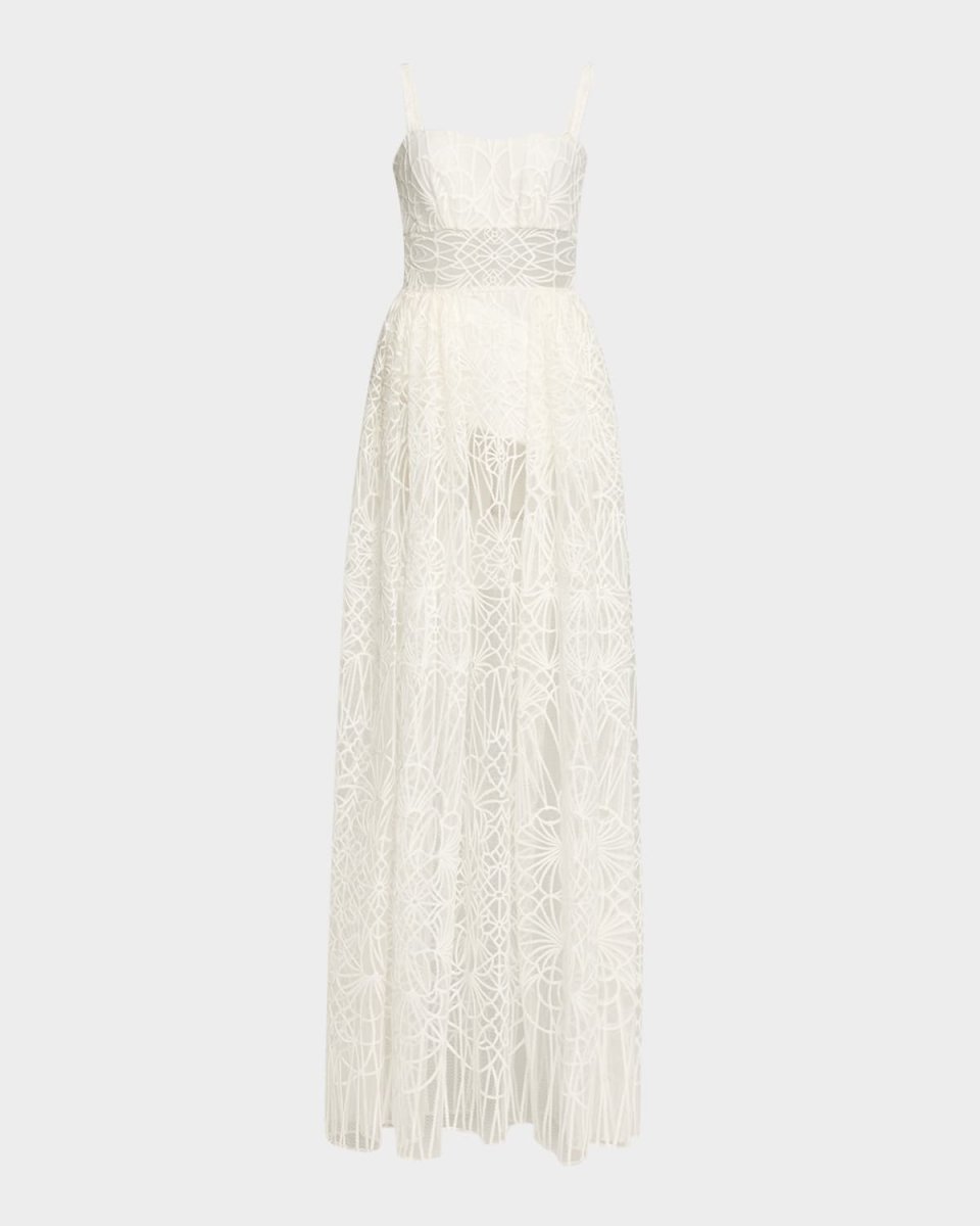 Cathedral Embroidered Tulle Maxi Dress
