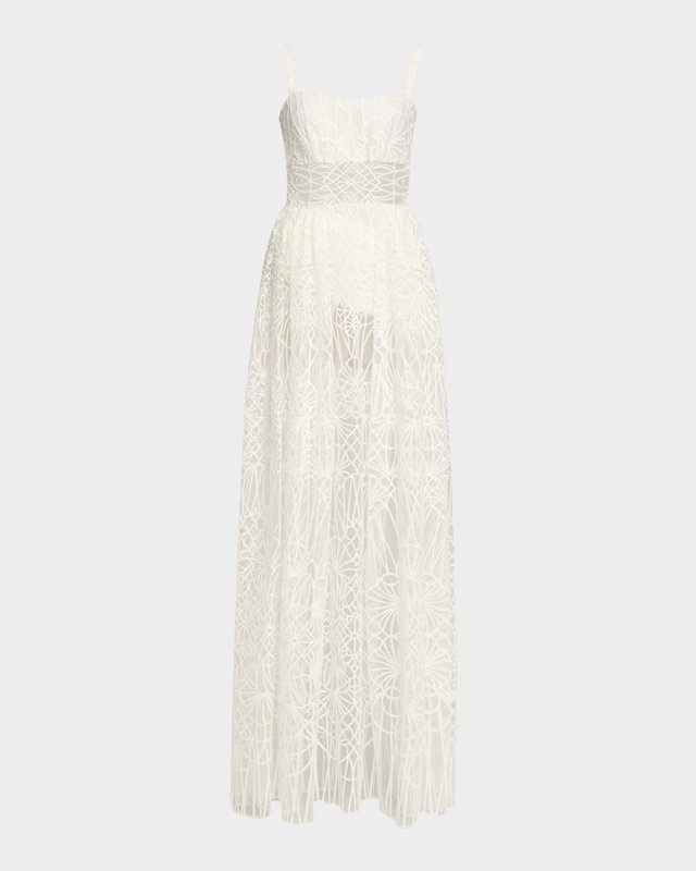 Cathedral Embroidered Tulle Maxi Dress