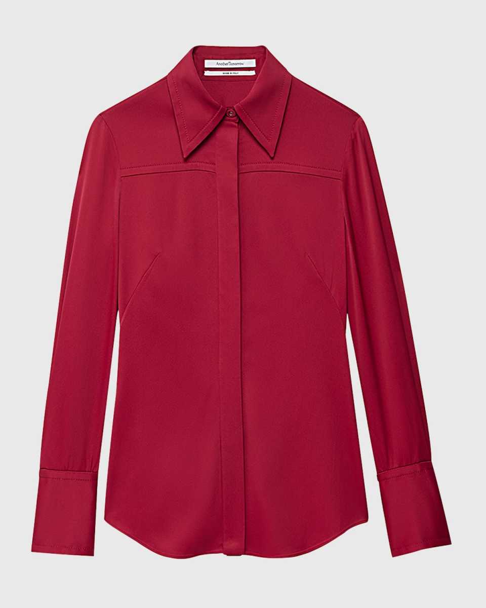 Bias Seamed Button Up Blouse