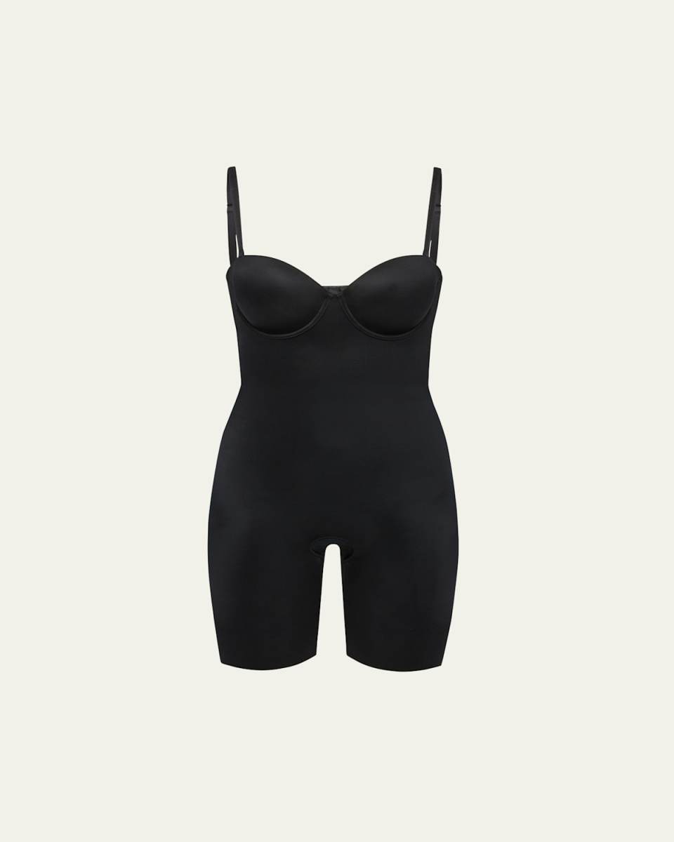 SPANXshape Suit Your Fancy Strapless Cupped Mid-Thigh Bodysuit