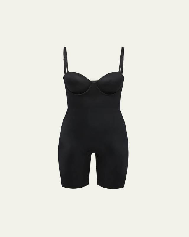 SPANXshape Suit Your Fancy Strapless Cupped Mid-Thigh Bodysuit