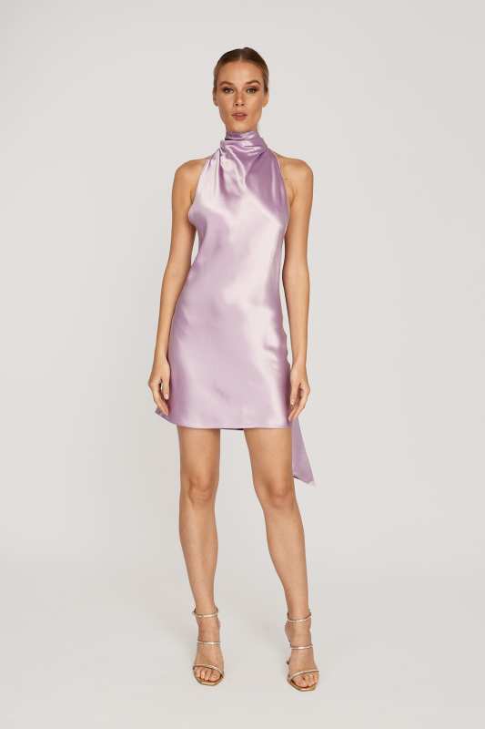 Penny Backless Satin Mini Dress