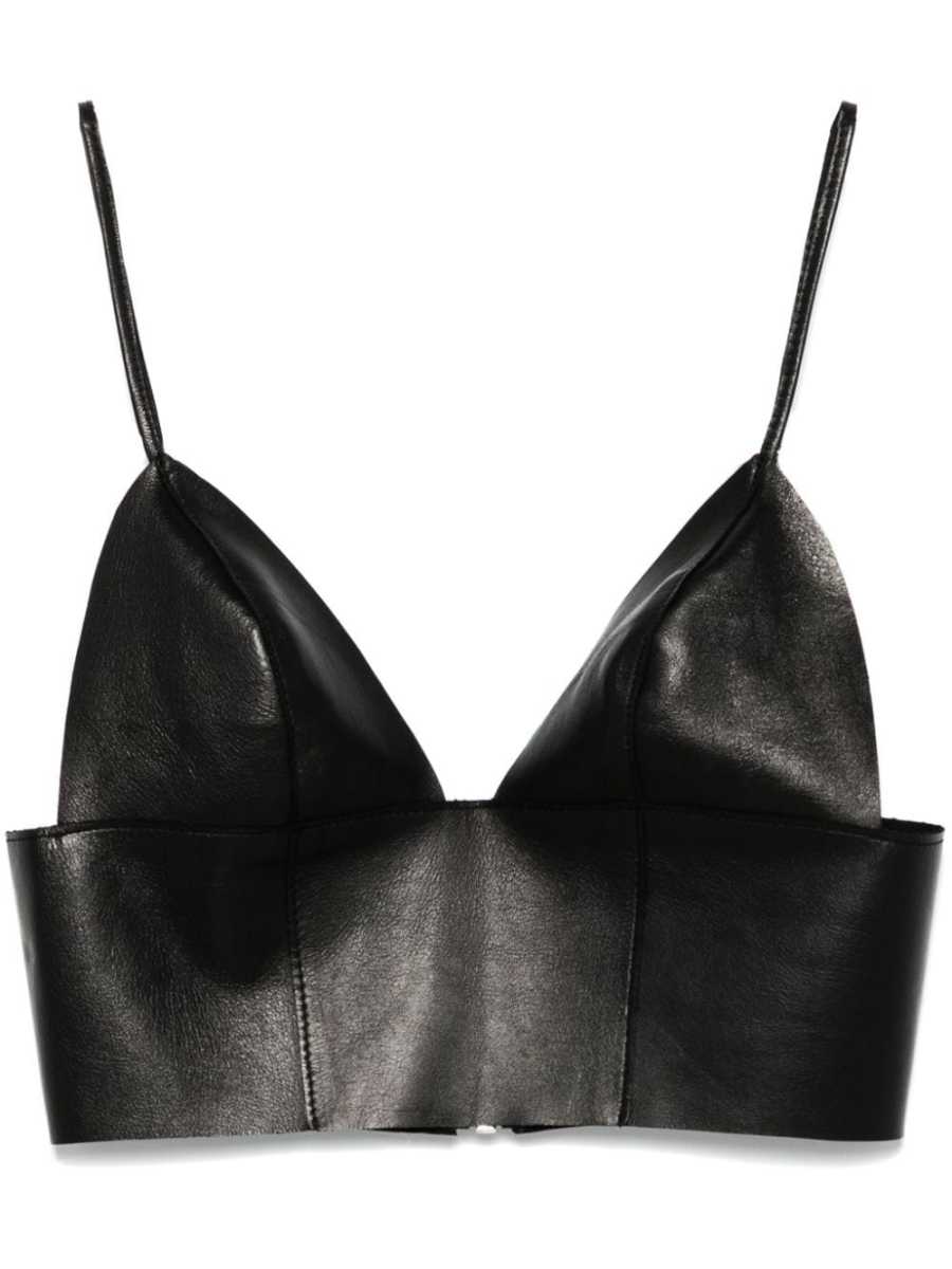 leather bralette top