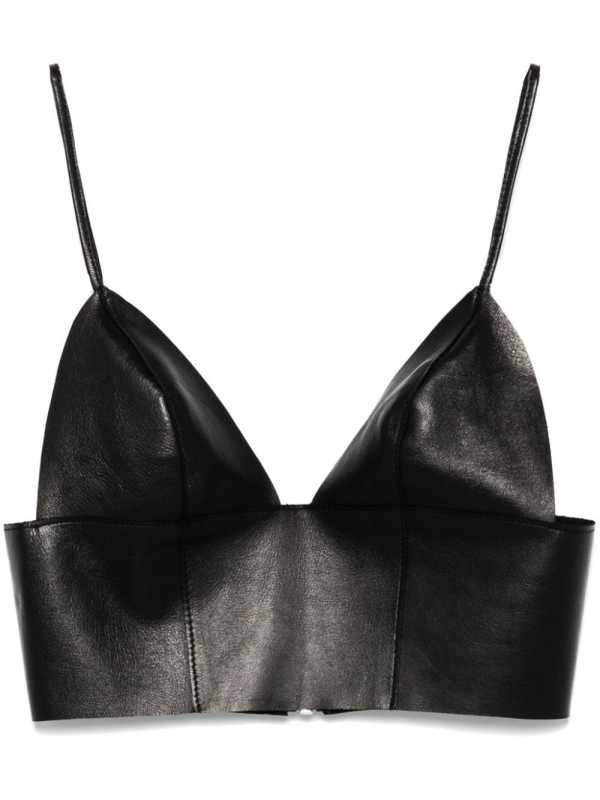 leather bralette top
