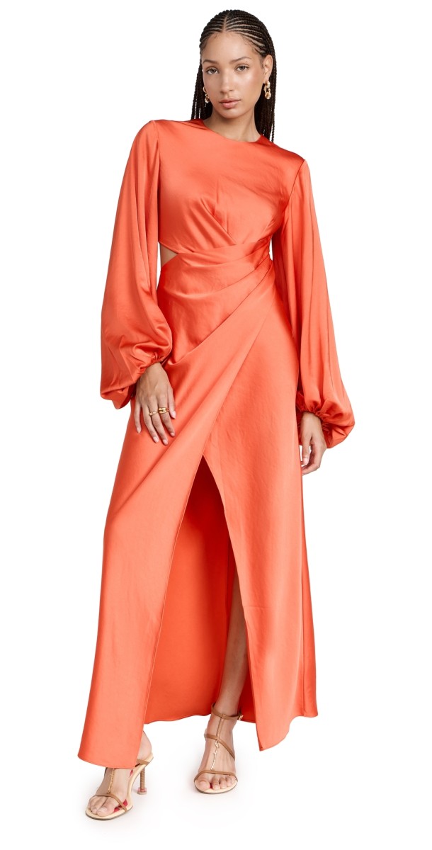 Significant Other Lara Long Sleeve Dress Rust Red