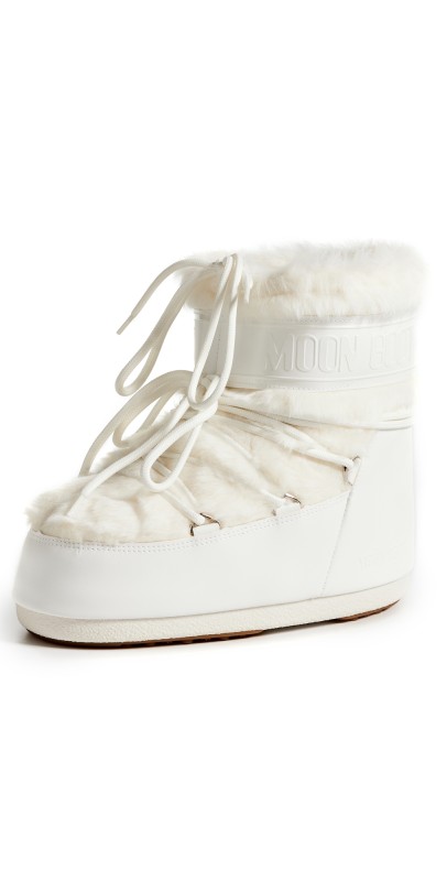 Moon Boot Icon Low Faux Fur Boots Optical White