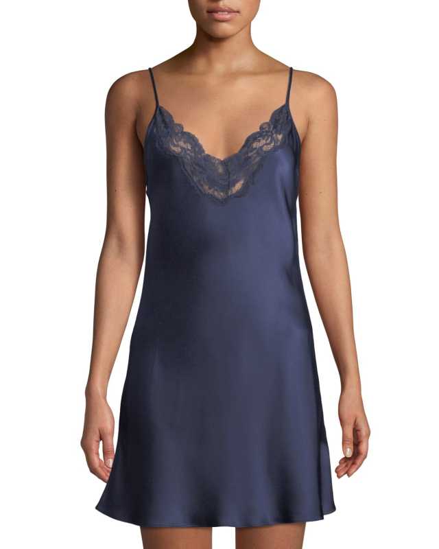 Bijoux Lace-Trim Silk Chemis