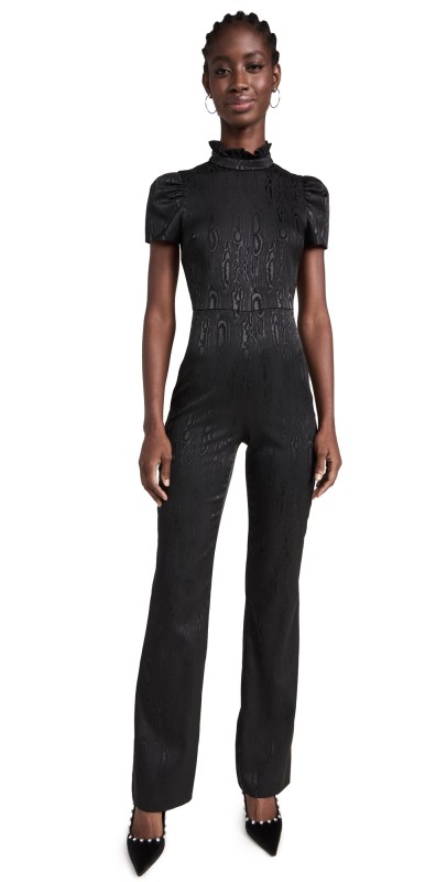 alice + olivia Jorah Wide Leg Jumpsuit Black
