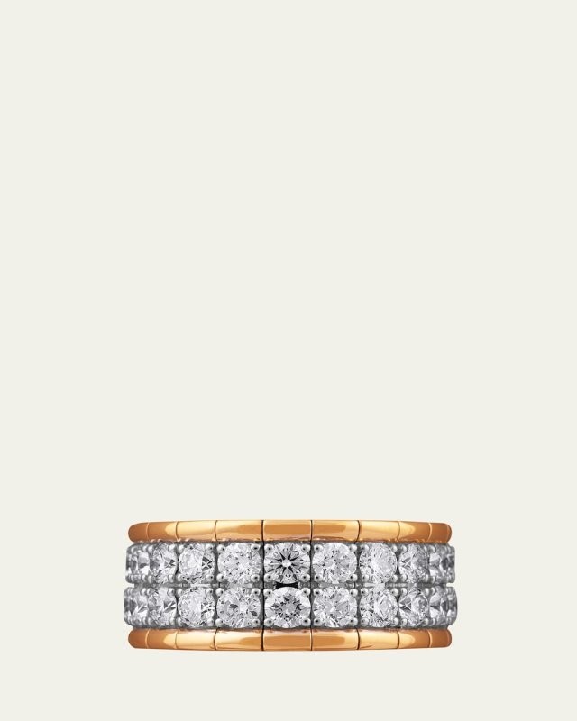 18K Yellow Gold Xpandable 2-Row Diamond Ring