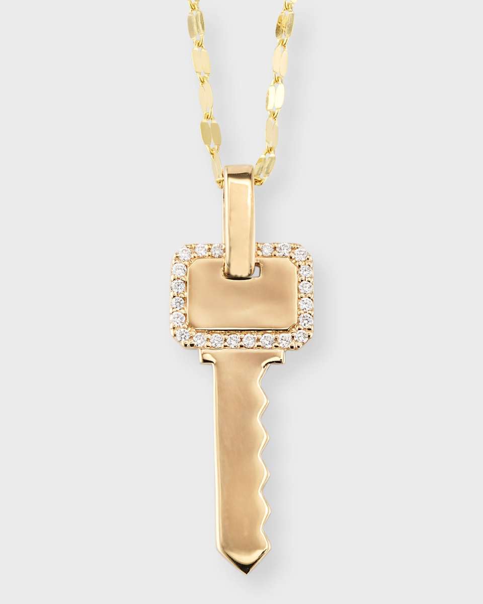 Flawless 14K Gold Lock Pendant Necklace