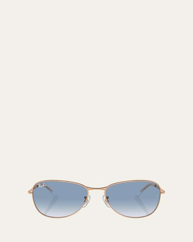 Rounded Metal Square Sunglasses, 59mm
