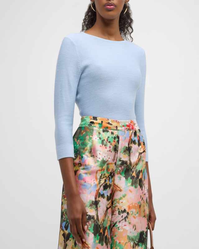 Rebekah 3/4-Sleeve Crewneck Top
