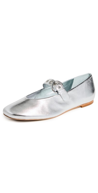 Reformation Bethany Ballet Flats Silver