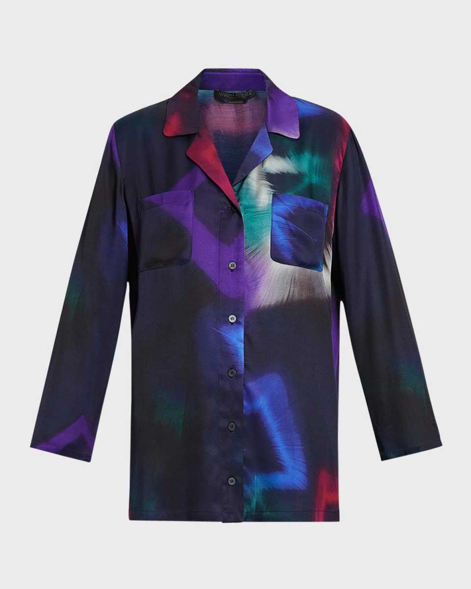 Plus Size Nicia Abstract-Print Viscose Shirt
