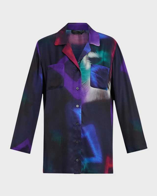 Plus Size Nicia Abstract-Print Viscose Shirt