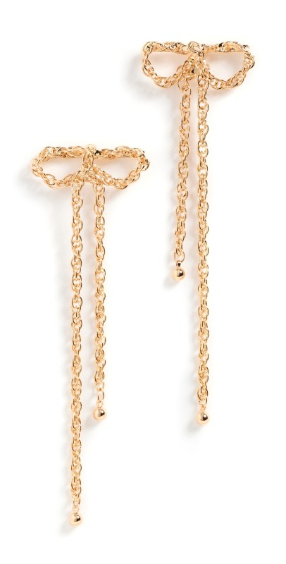 LELET NY Jodie Bow Chain Earrings Gold