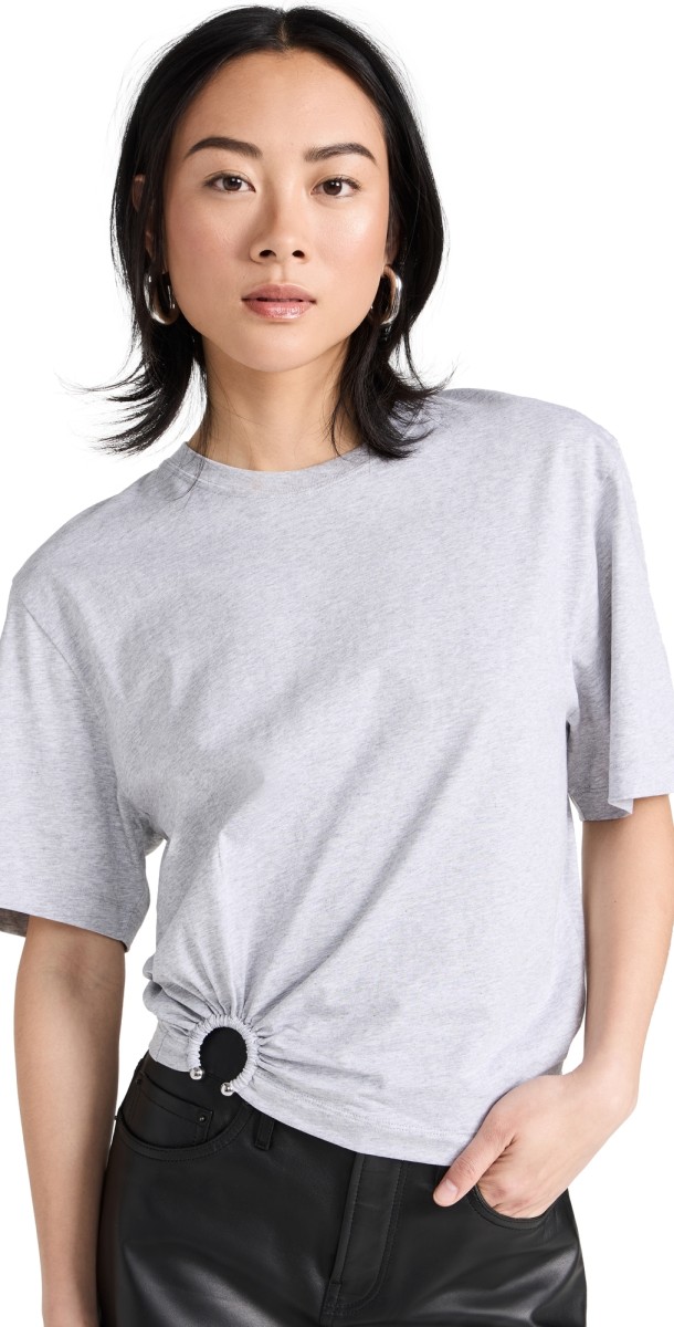 rabanne T-Shirt with Piercing Grey