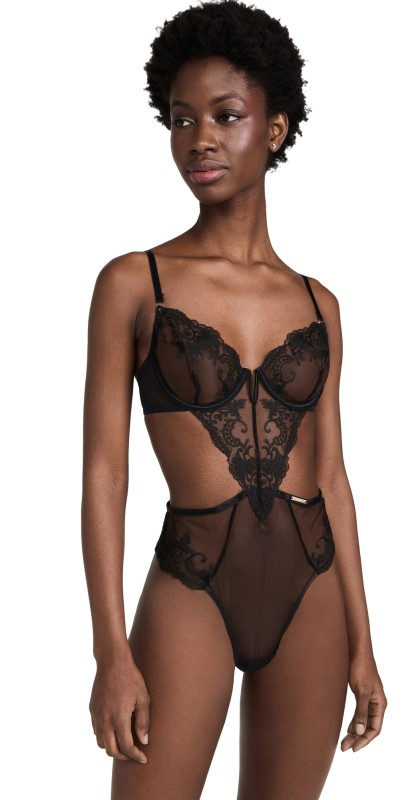 Bluebella Marseille Wired Thong Bodysuit Black