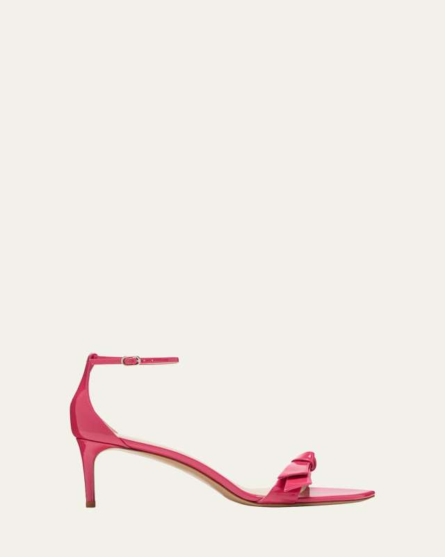 Clarita Patent Bow Ankle-Strap Sandals