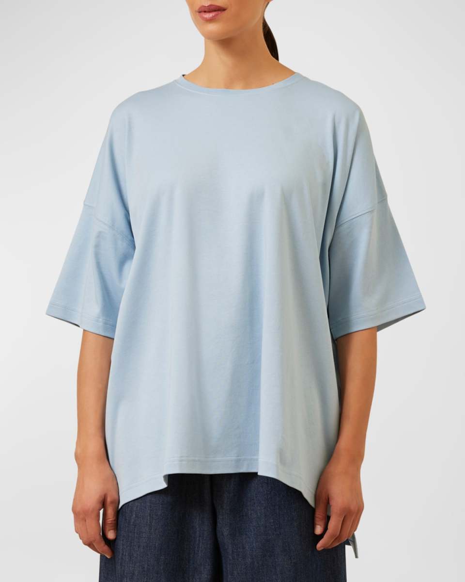 Short Sleeve Longer Back T-Shirt Mid Plus