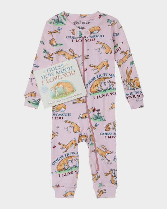 Kid's Guess How Much I Love You Printed Pajama Gift Set, Size 6