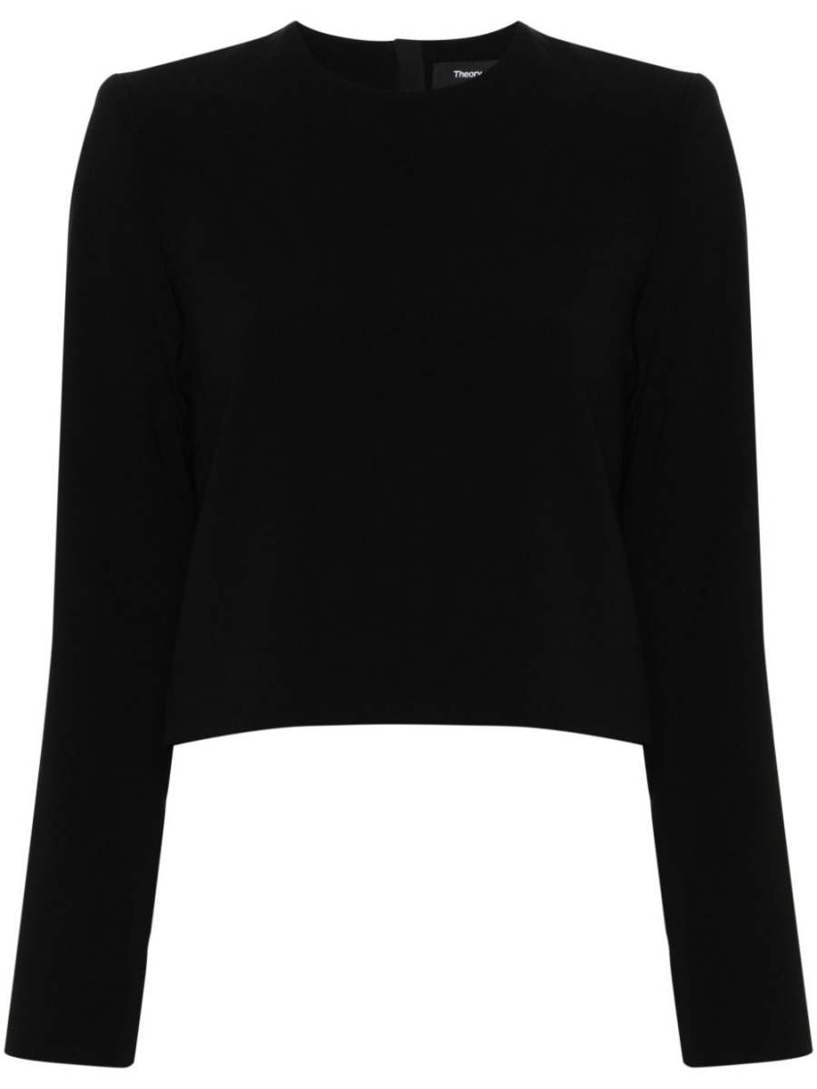 zip-up cropped blouse