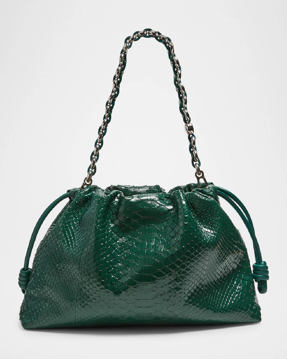 Flamenco Large Shoulder Bag in Patent Python