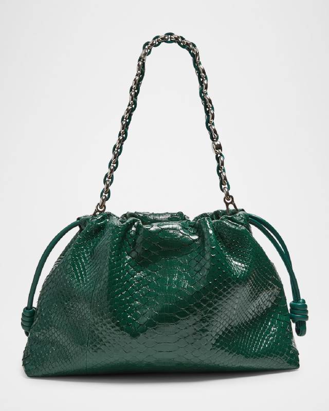 Flamenco Large Shoulder Bag in Patent Python