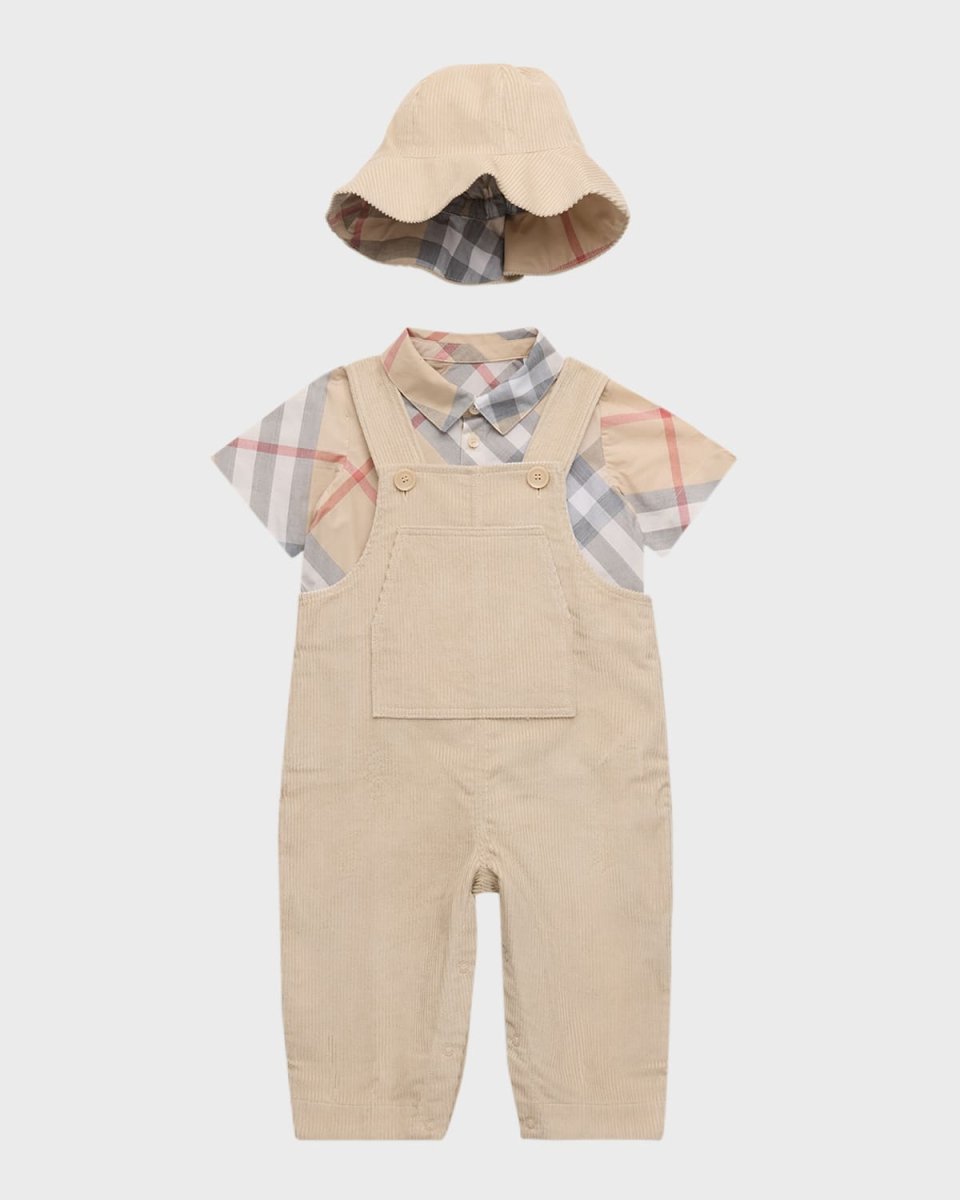 Boy's Darwin Check-Print 3-Piece Set, Size 3M-12M