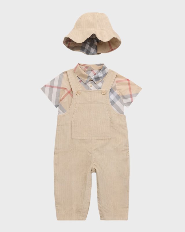 Boy's Darwin Check-Print 3-Piece Set, Size 3M-12