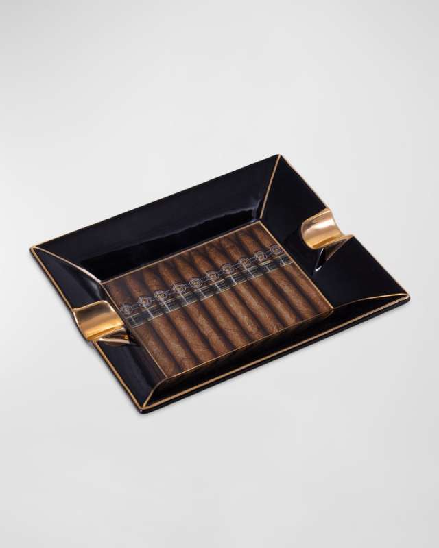Cigar Design Porcelain Ashtray