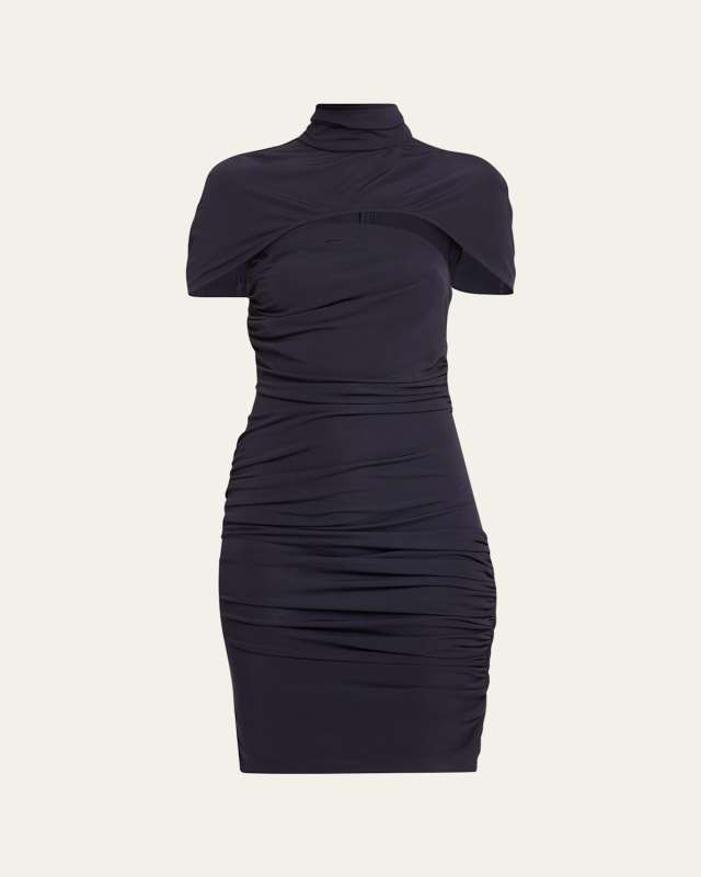 Illusions Draped Shrug Mini Dress
