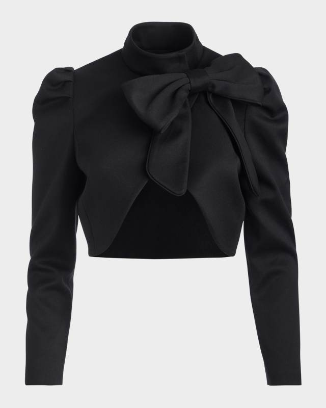 Addison Bow Collar Cropped Jacket