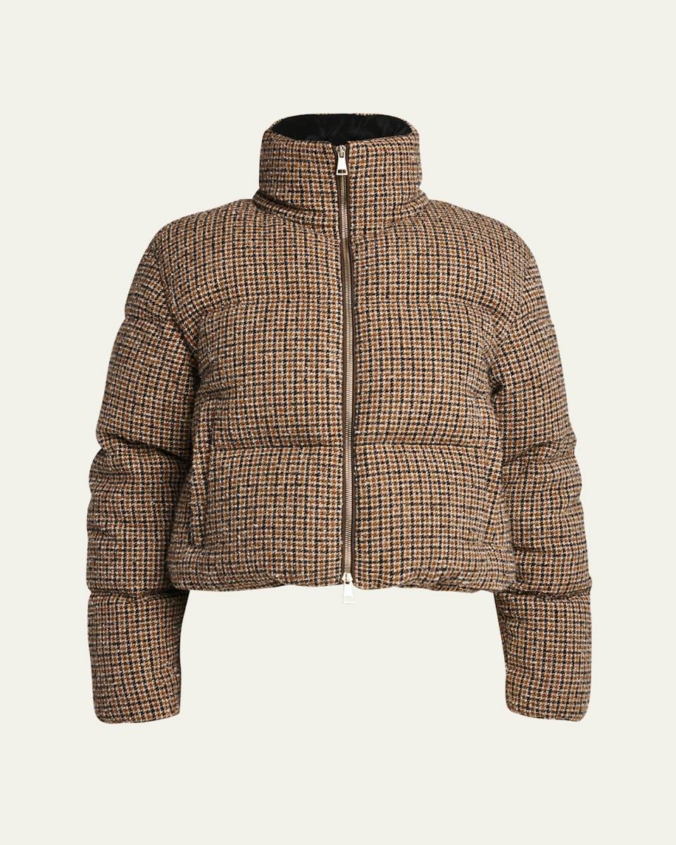 Seboune Check Boucle Puffer Jacket